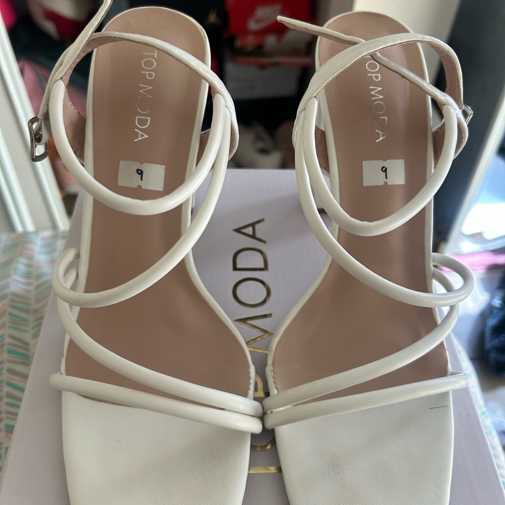 TOP Moda White Heels Elegant Design